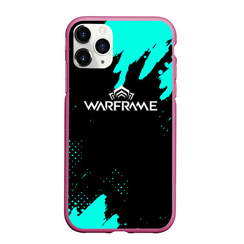 Чехол iPhone 11 Pro матовый Warframe краски голубые / 3D-Малиновый – фото 1