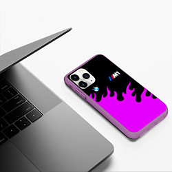 Чехол iPhone 11 Pro матовый BMW flame, цвет: 3D-фиолетовый — фото 2