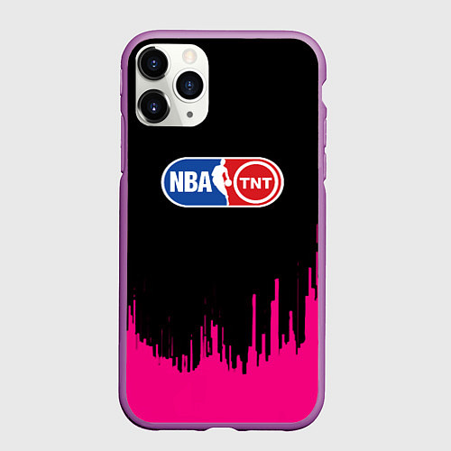 Чехол iPhone 11 Pro матовый NBA розовые краски / 3D-Фиолетовый – фото 1