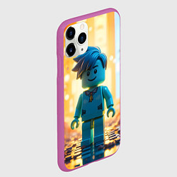 Чехол iPhone 11 Pro матовый Роблокс таинственный человечек, цвет: 3D-фиолетовый — фото 2