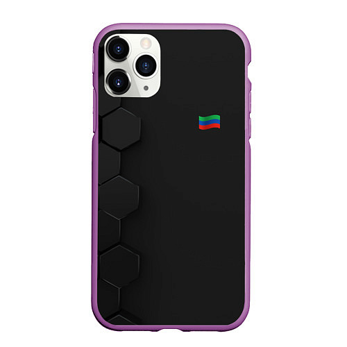 Чехол iPhone 11 Pro матовый Дагестан Флаг и Герб / 3D-Фиолетовый – фото 1