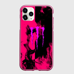Чехол iPhone 11 Pro матовый Monster energy fire pink