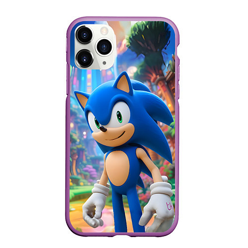 Чехол iPhone 11 Pro матовый Sonic красочный мир / 3D-Фиолетовый – фото 1