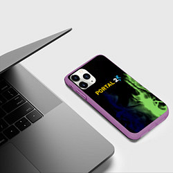 Чехол iPhone 11 Pro матовый Portal fire steel, цвет: 3D-фиолетовый — фото 2