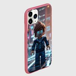 Чехол iPhone 11 Pro матовый Roblox испуганный человечек, цвет: 3D-малиновый — фото 2