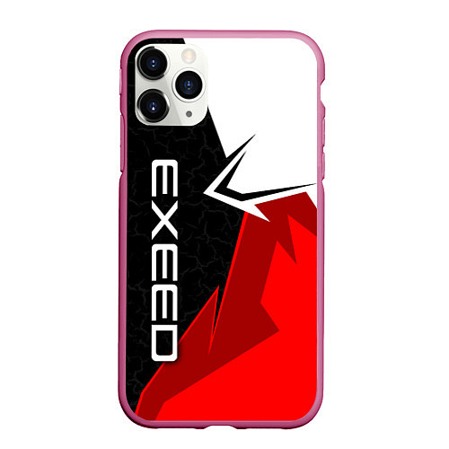 Чехол iPhone 11 Pro матовый Exeed - красно-белый / 3D-Малиновый – фото 1