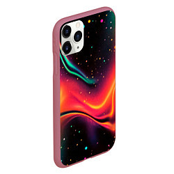 Чехол iPhone 11 Pro матовый Жидкая пленка в блестках - нейросеть, цвет: 3D-малиновый — фото 2