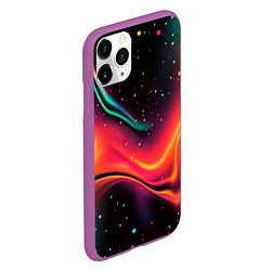 Чехол iPhone 11 Pro матовый Жидкая пленка в блестках - нейросеть, цвет: 3D-фиолетовый — фото 2