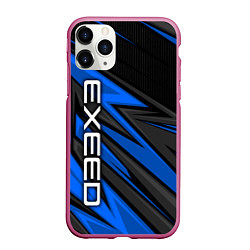 Чехол iPhone 11 Pro матовый Exeed - синяя абстракция, цвет: 3D-малиновый