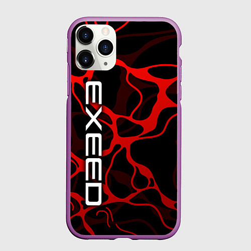 Чехол iPhone 11 Pro матовый Exeed - red liquid / 3D-Фиолетовый – фото 1