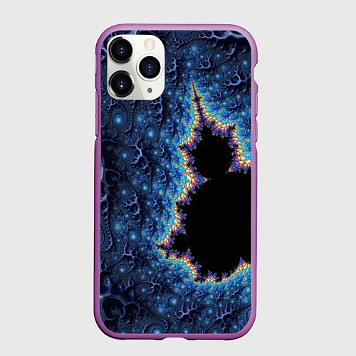 Чехол iPhone 11 Pro матовый Психоделика абстракця / 3D-Фиолетовый – фото 1