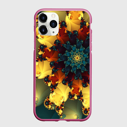 Чехол iPhone 11 Pro матовый Психоделика / 3D-Малиновый – фото 1