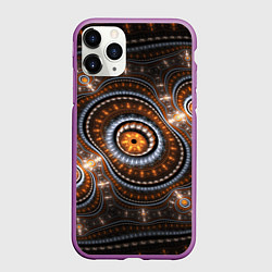 Чехол iPhone 11 Pro матовый Психоделкиа узоров, цвет: 3D-фиолетовый