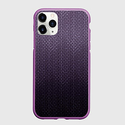 Чехол iPhone 11 Pro матовый Градиент фиолетовый текстурированный шкура