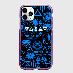 Чехол iPhone 11 Pro матовый The Witcher logo pattern
