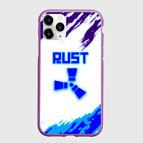 Чехол iPhone 11 Pro матовый Rust неоновые краски / 3D-Фиолетовый – фото 1
