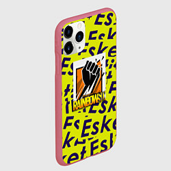 Чехол iPhone 11 Pro матовый Rainbow six pattern rap, цвет: 3D-малиновый — фото 2