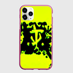 Чехол iPhone 11 Pro матовый Doom кислотное лого краски
