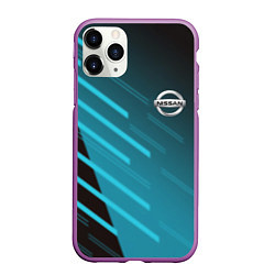 Чехол iPhone 11 Pro матовый Nissan geometry sport, цвет: 3D-фиолетовый