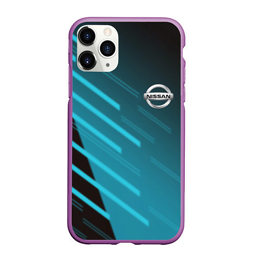 Чехол iPhone 11 Pro матовый Nissan geometry sport / 3D-Фиолетовый – фото 1