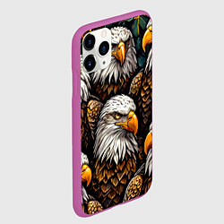Чехол iPhone 11 Pro матовый Белоголовые орлы, цвет: 3D-фиолетовый — фото 2