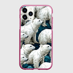 Чехол iPhone 11 Pro матовый Свора белых медведей