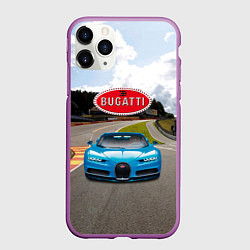 Чехол iPhone 11 Pro матовый Bugatti - motorsport racing route