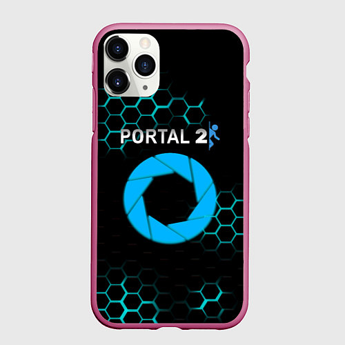 Чехол iPhone 11 Pro матовый Portal соты броня / 3D-Малиновый – фото 1