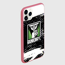 Чехол iPhone 11 Pro матовый Rainbow six краски штрихи, цвет: 3D-малиновый — фото 2