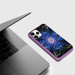 Чехол iPhone 11 Pro матовый Фрактальный стиль узор, цвет: 3D-фиолетовый — фото 2