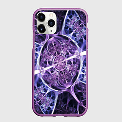 Чехол iPhone 11 Pro матовый Оптический фрактал нервы, цвет: 3D-фиолетовый