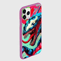 Чехол iPhone 11 Pro матовый Свирепый Веном - граффити, цвет: 3D-фиолетовый — фото 2