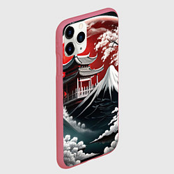 Чехол iPhone 11 Pro матовый Футуристическая японская иллюстрация, цвет: 3D-малиновый — фото 2