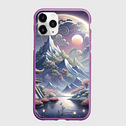 Чехол iPhone 11 Pro матовый Япония - природа, цвет: 3D-фиолетовый
