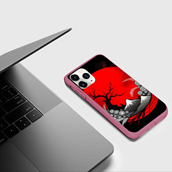 Чехол iPhone 11 Pro матовый Природа Японии - абстракция, цвет: 3D-малиновый — фото 2