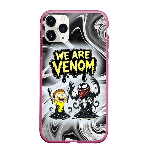 Чехол iPhone 11 Pro матовый We are Venom - Morty / 3D-Малиновый – фото 1