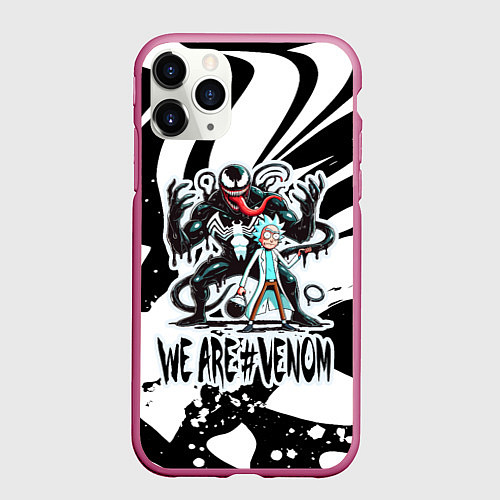 Чехол iPhone 11 Pro матовый Rick Sanchez - we are Venom meme / 3D-Малиновый – фото 1