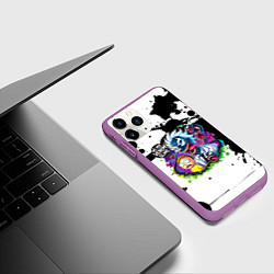 Чехол iPhone 11 Pro матовый Venom-Rick and Morty - blots, цвет: 3D-фиолетовый — фото 2