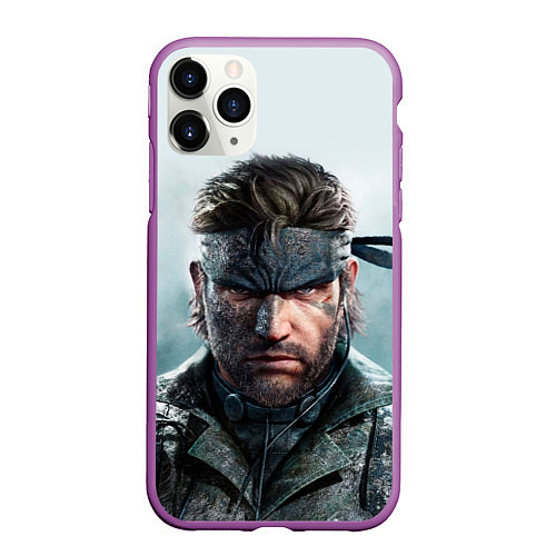 Чехол iPhone 11 Pro матовый Snake Solid - metal gear / 3D-Фиолетовый – фото 1