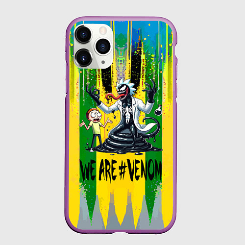 Чехол iPhone 11 Pro матовый We are Venom - Morty and Rick fantasy / 3D-Фиолетовый – фото 1