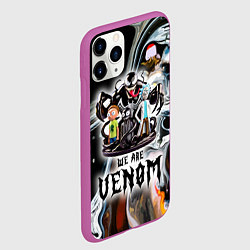 Чехол iPhone 11 Pro матовый Морти и Рик под властью ядовитой слизи - коллаба, цвет: 3D-фиолетовый — фото 2