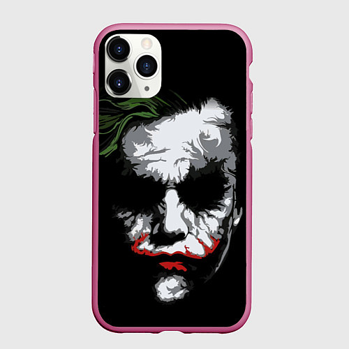 Чехол iPhone 11 Pro матовый Joker - хит леджер / 3D-Малиновый – фото 1