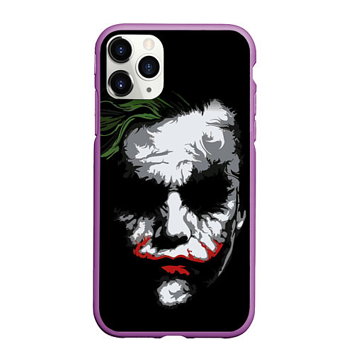 Чехол iPhone 11 Pro матовый Joker - хит леджер / 3D-Фиолетовый – фото 1