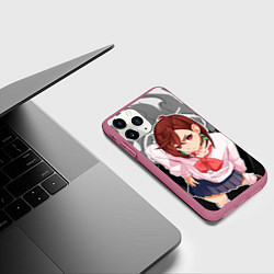 Чехол iPhone 11 Pro матовый Дандадан: Момо Аясэ, цвет: 3D-малиновый — фото 2