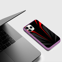 Чехол iPhone 11 Pro матовый Sport uniform - red, цвет: 3D-фиолетовый — фото 2