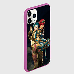 Чехол iPhone 11 Pro матовый Заклятые сестры Вай и Джинкс из Аркейн, цвет: 3D-фиолетовый — фото 2