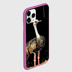 Чехол iPhone 11 Pro матовый Страус, цвет: 3D-фиолетовый — фото 2