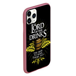 Чехол iPhone 11 Pro матовый Lord of the drinks, цвет: 3D-малиновый — фото 2