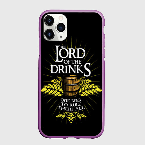 Чехол iPhone 11 Pro матовый Lord of the drinks / 3D-Фиолетовый – фото 1
