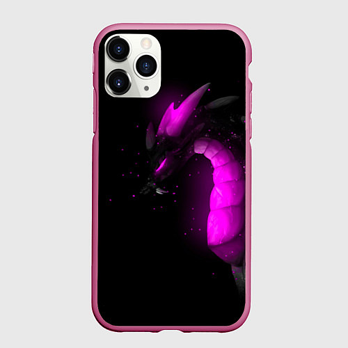 Чехол iPhone 11 Pro матовый Дракон неоновый / 3D-Малиновый – фото 1